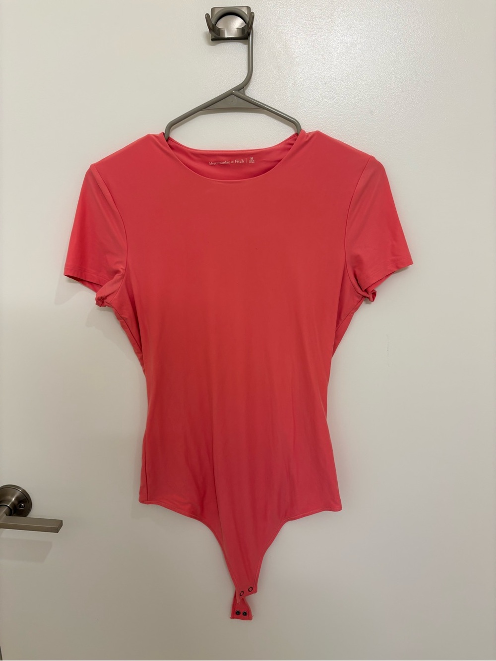 Abercrombie & Fitch Pink Short-Sleeve Seamless Bodysuit